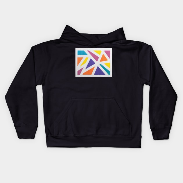 Colorful tape art by hand Kids Hoodie by Baraka Designs